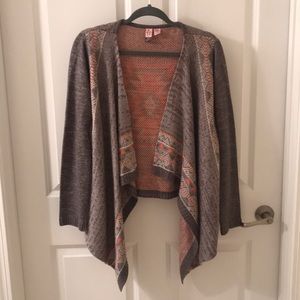Aztec coral and grey cardigan
